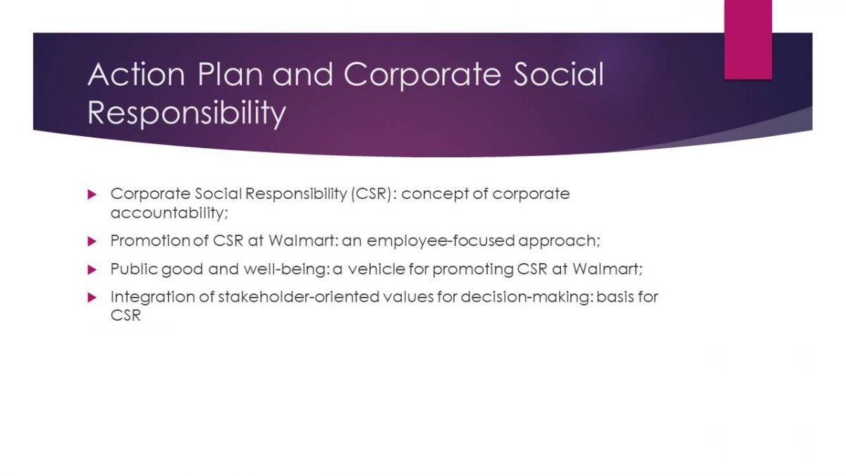 Action Plan and Corporate Social Responsibility