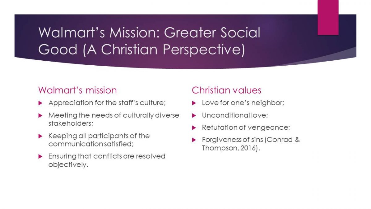 Walmart’s Mission: Greater Social Good (A Christian Perspective)