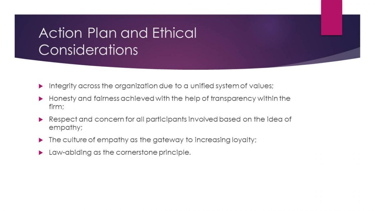 Action Plan and Ethical Considerations