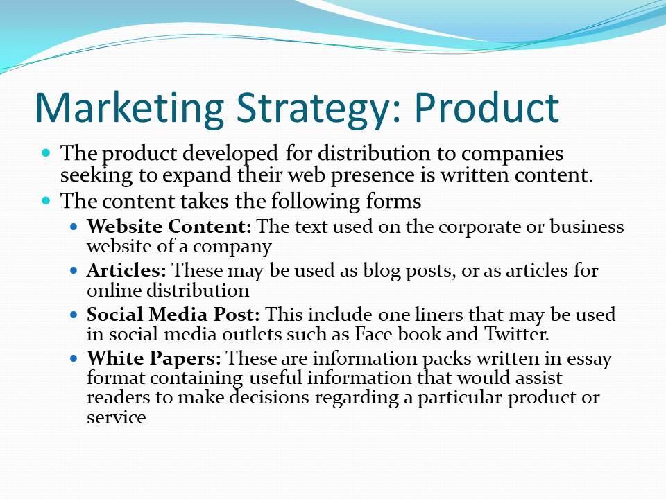 Marketing Strategy: Product
