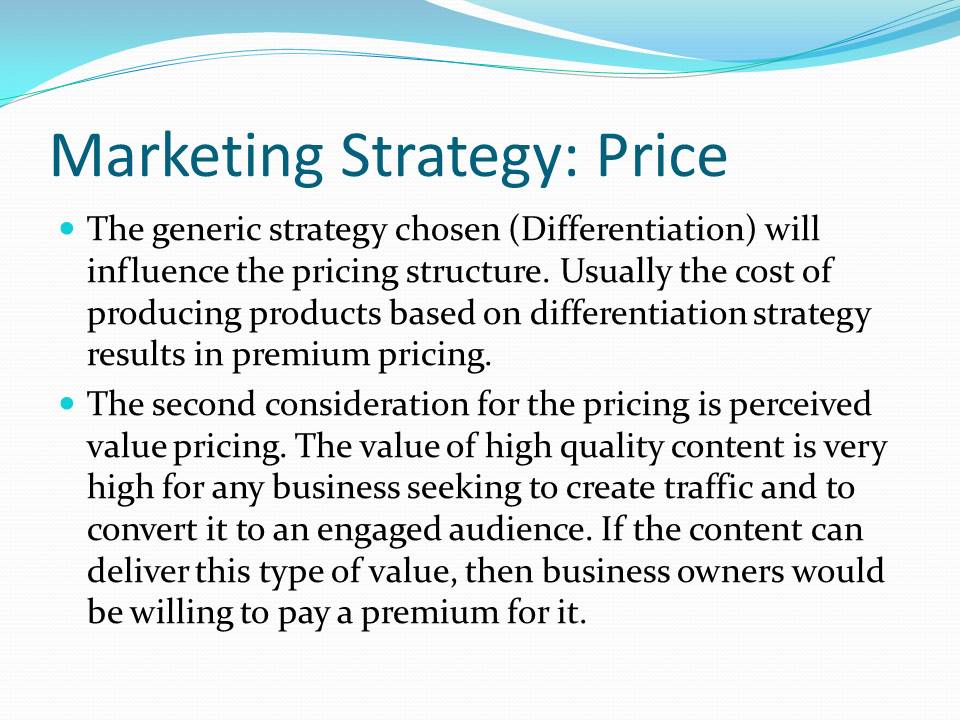 Marketing Strategy: Price