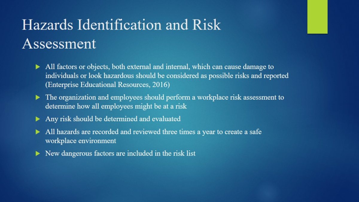 Hazards Identification and Risk Assessment