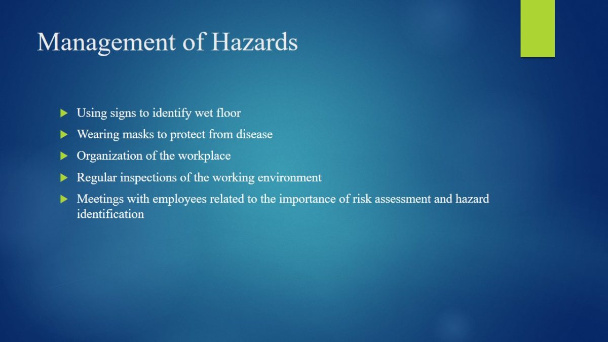 Management of Hazards