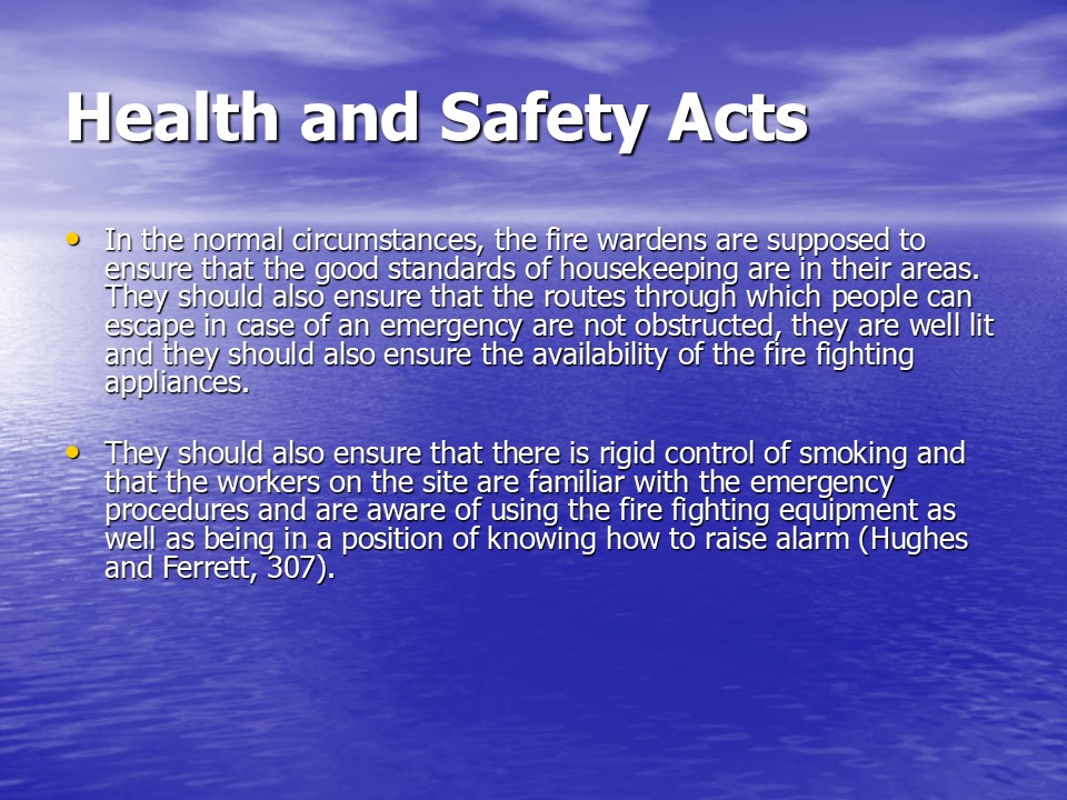 Health and Safety Acts