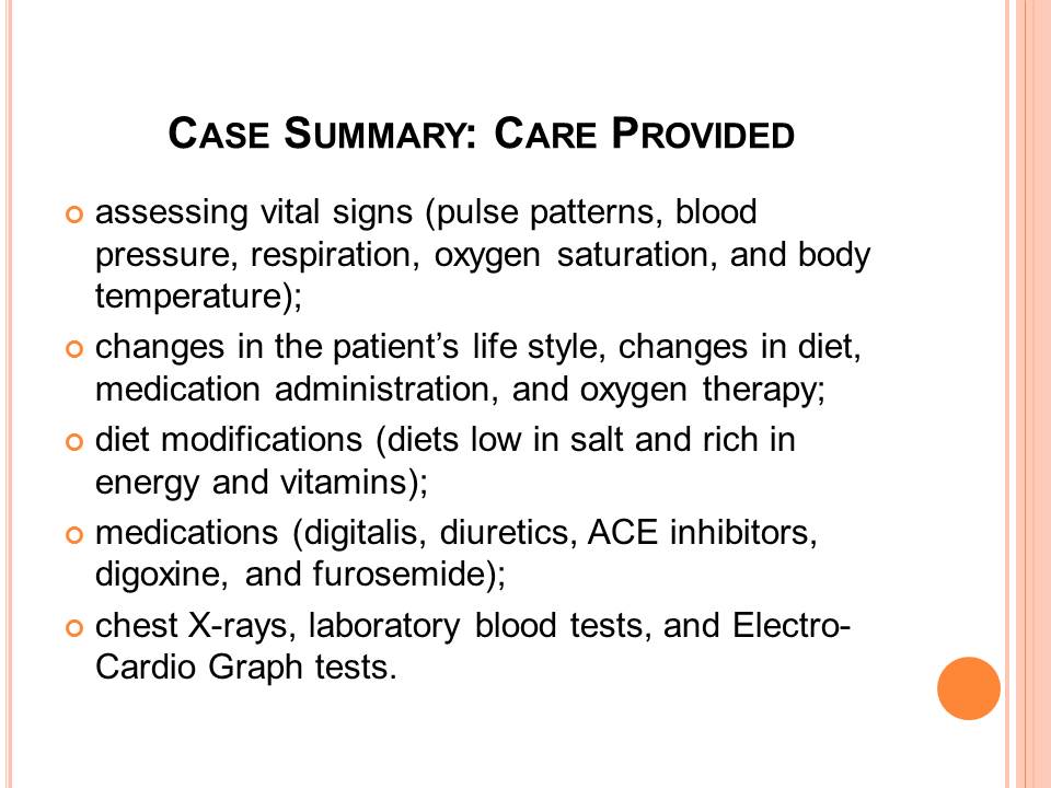 Case Summary: Care Provided