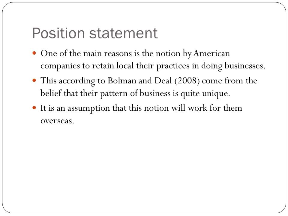 Position statement