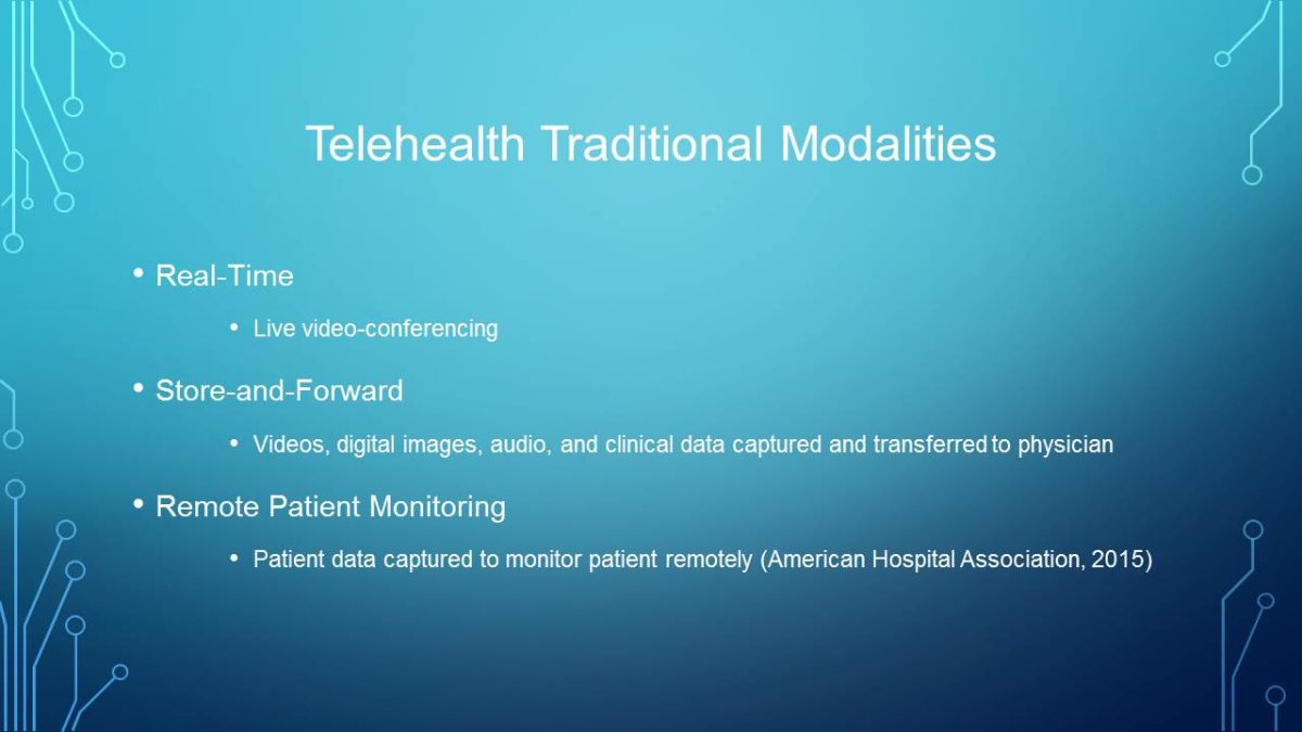 Telehealth Traditional Modalities