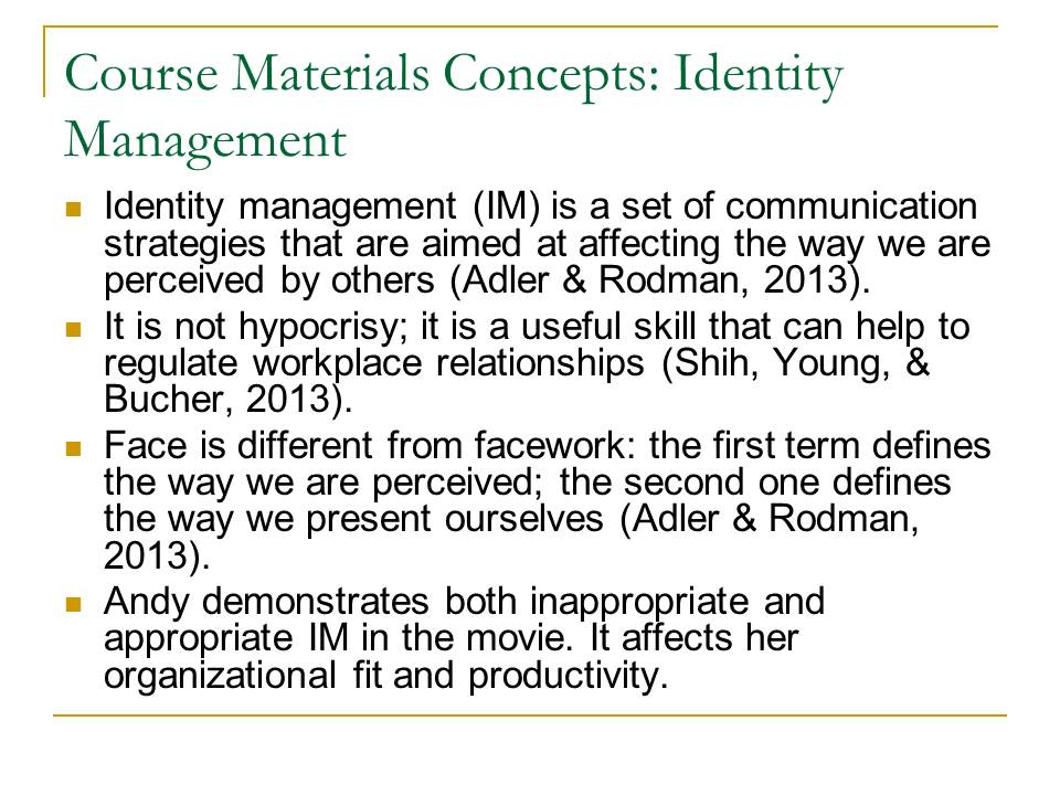 Course Materials Concepts: Identity Management