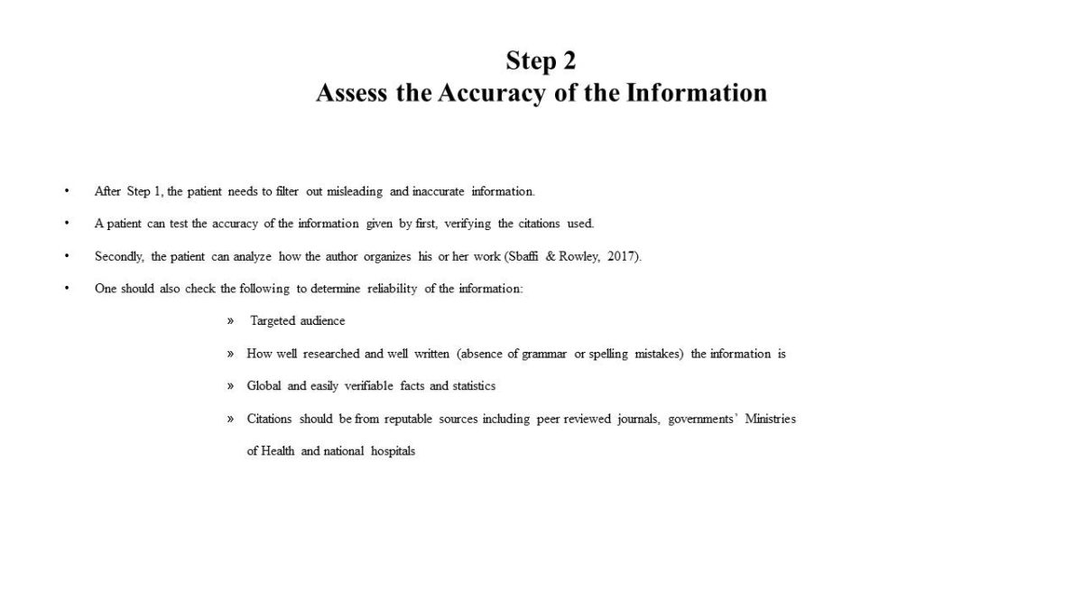 Step 2: Assess the Accuracy of the Information