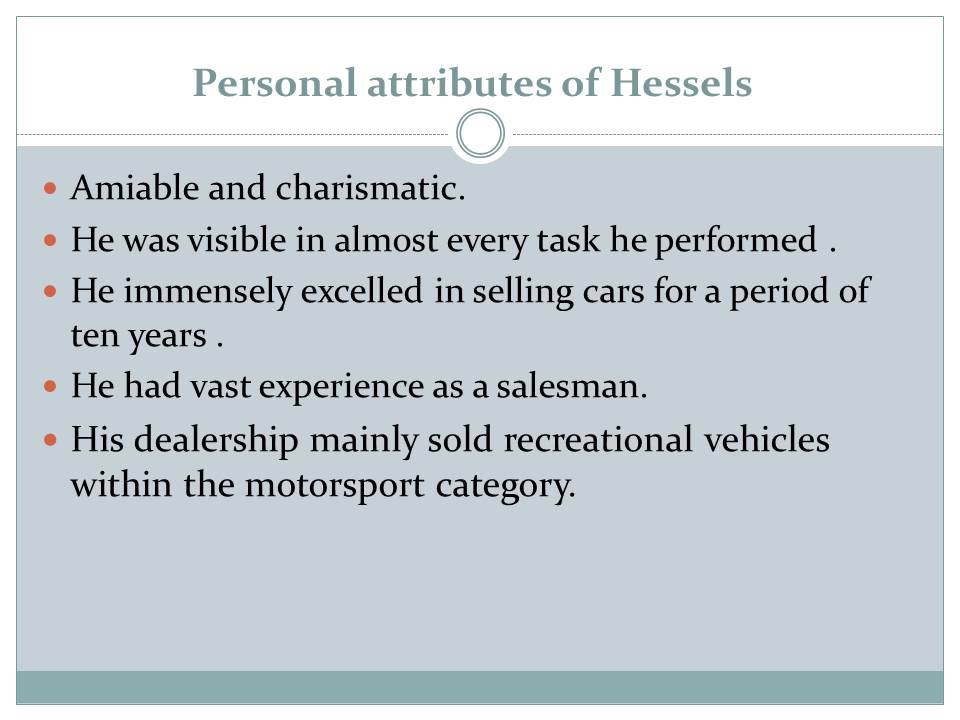 Personal attributes of Hessels