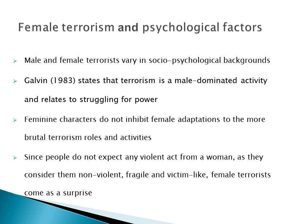 Female terrorism and psychological factors
