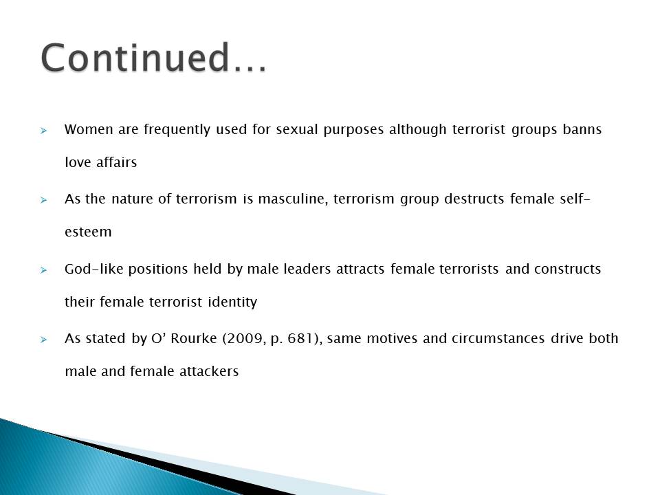 Female terrorism and psychological factors