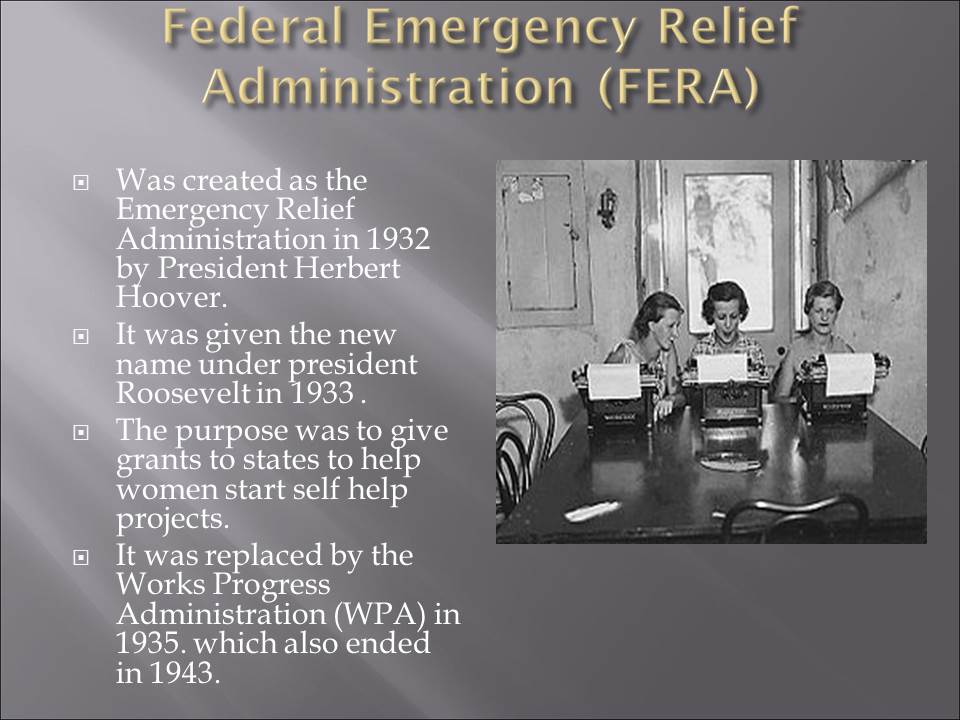 Federal Emergency Relief Administration (FERA)