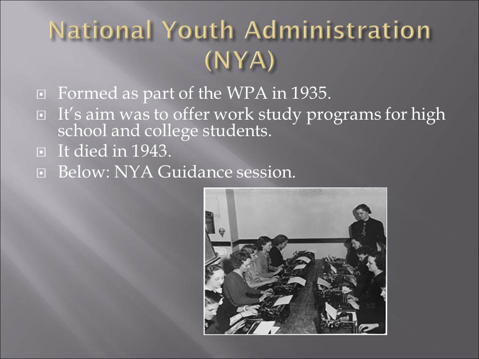 National Youth Administration (NYA)