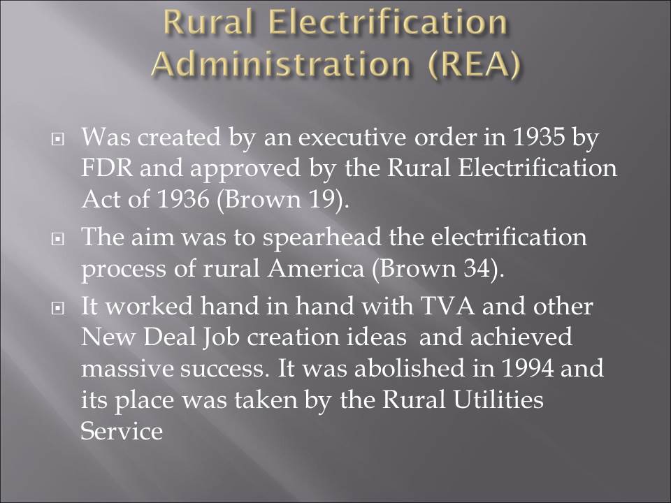 Rural Electrification Administration (REA)