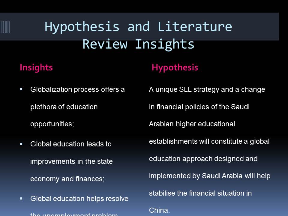 Hypothesis and Literature Review Insights