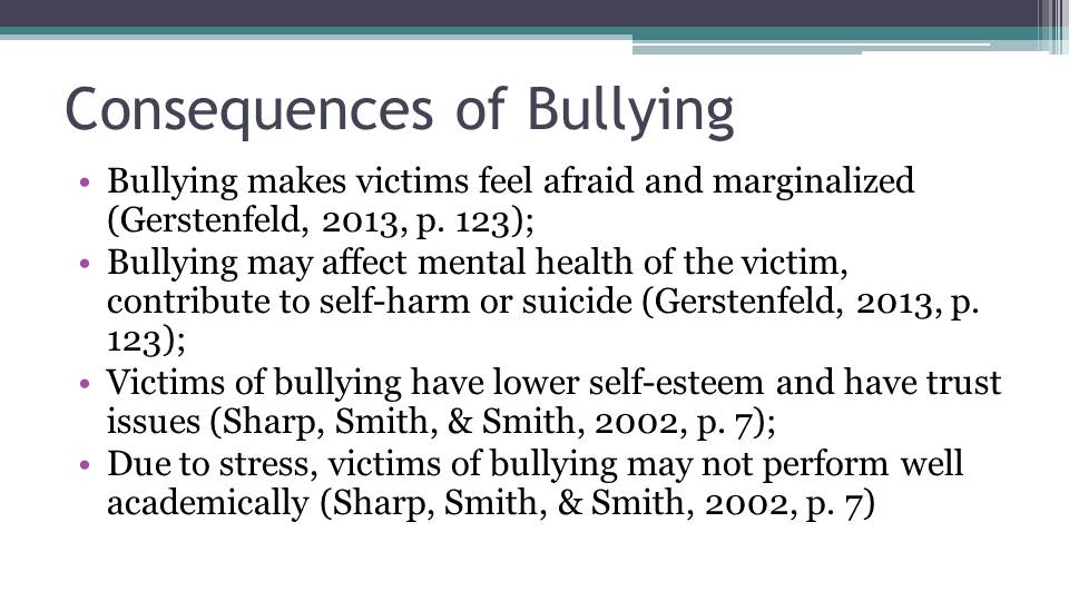 Consequences of Bullying