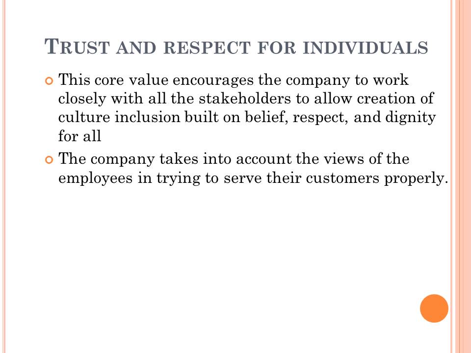 Trust and respect for individuals