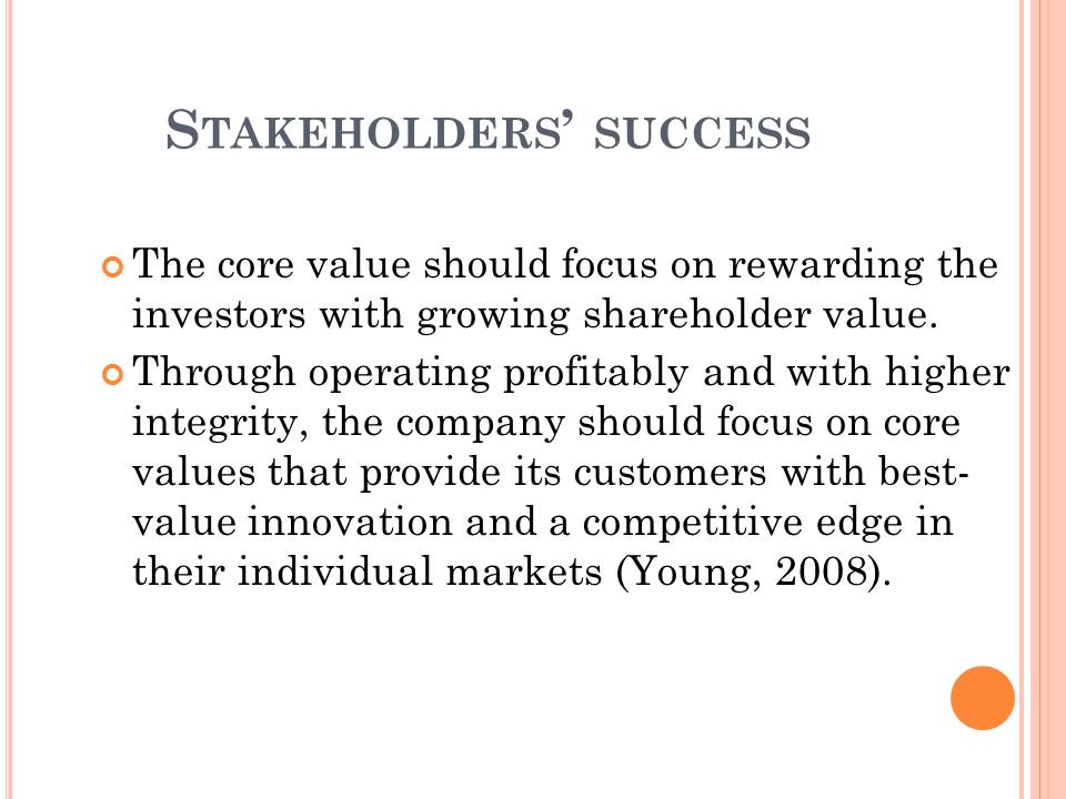 Stakeholders’ success
