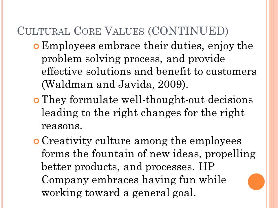 Cultural Core Values