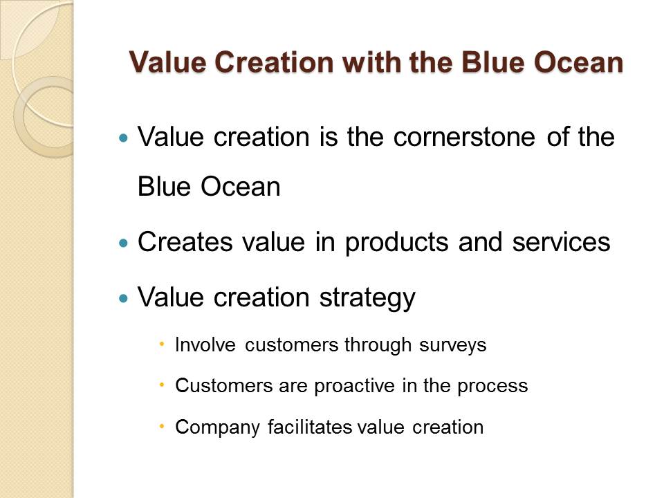 Value Creation with the Blue Ocean