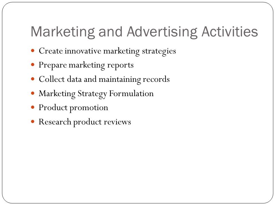 Marketing and Advertising Activities
