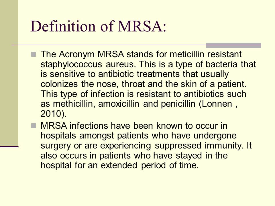 Definition of MRSA