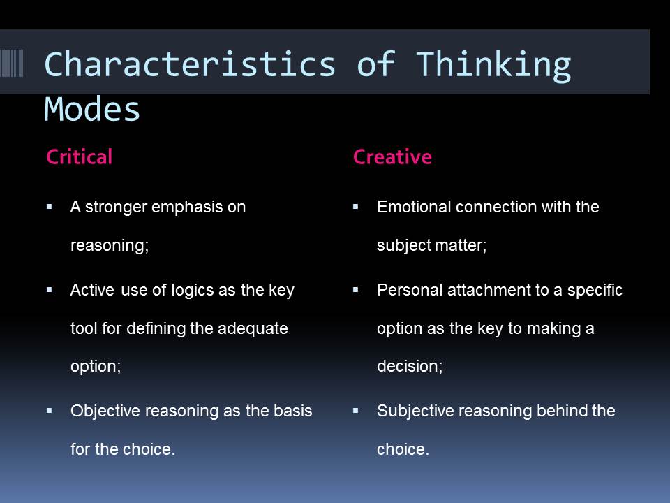 Characteristics of Thinking Modes