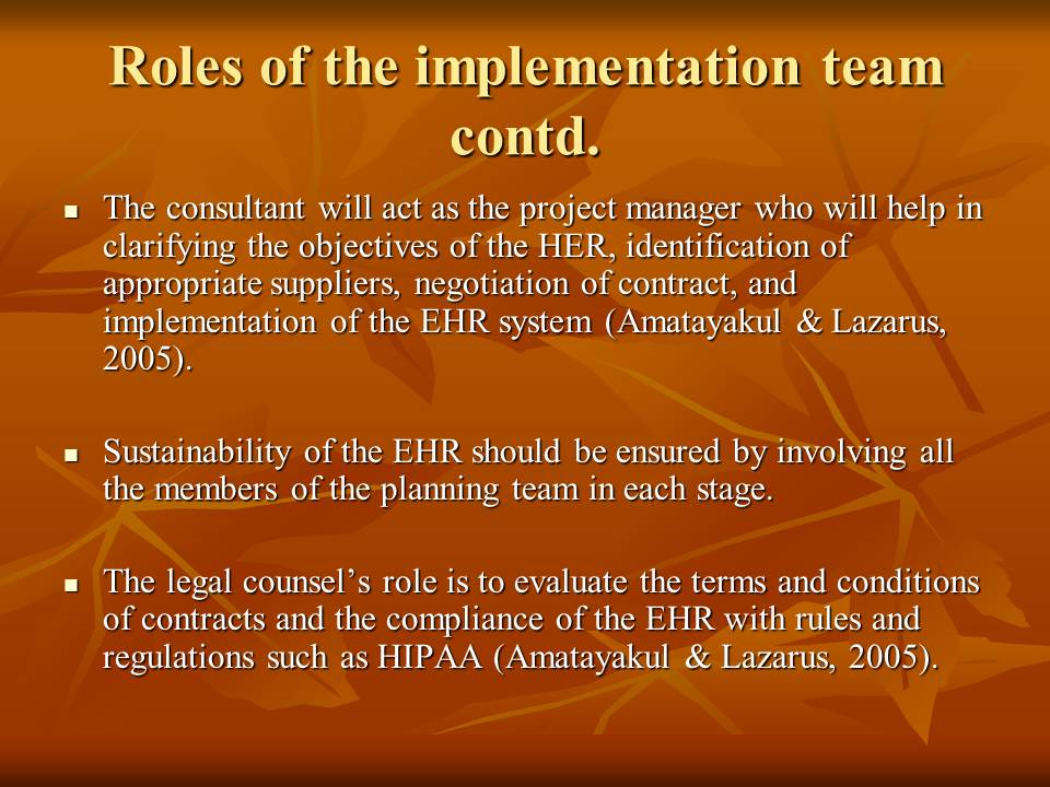 Roles of Implementation Teams