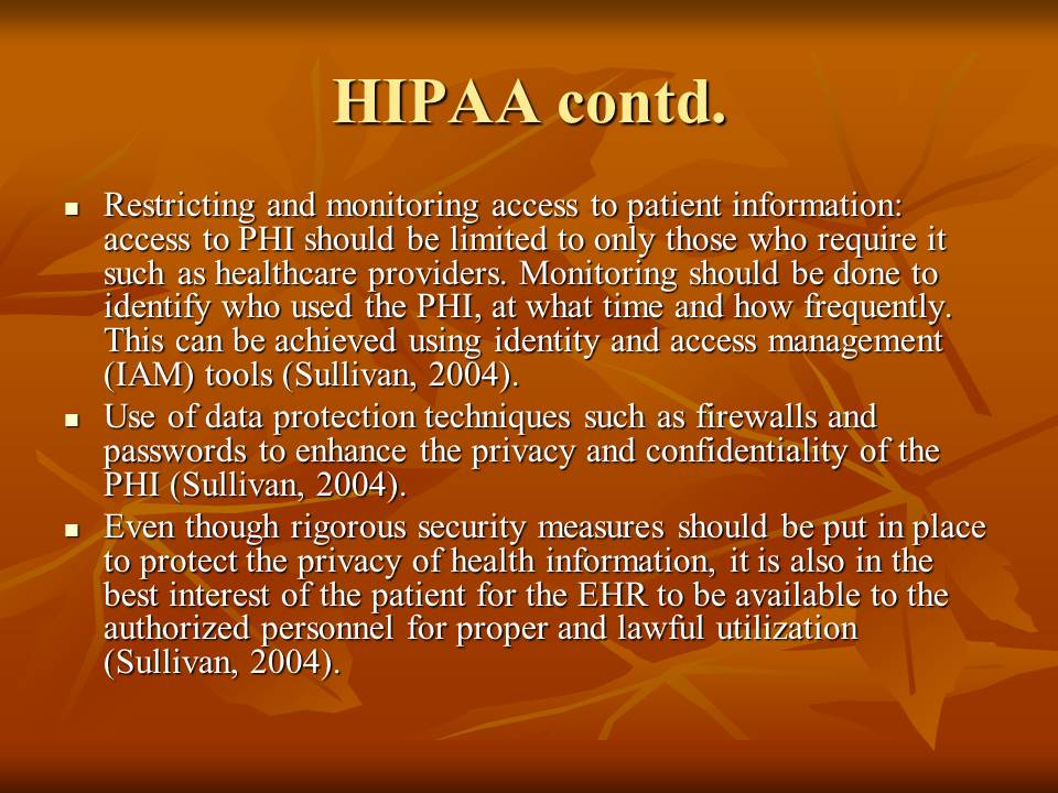 Security Measures in Relation to HIPAA