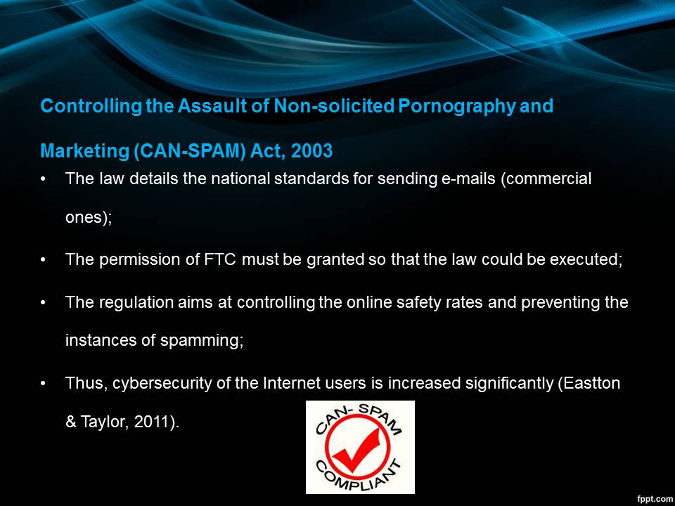 Controlling the Assault of Non-solicited Pornography and Marketing (CAN-SPAM) Act, 2003