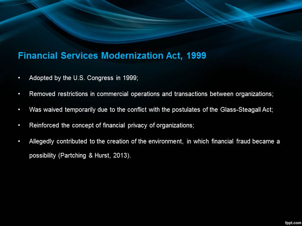 Financial Services Modernization Act, 1999