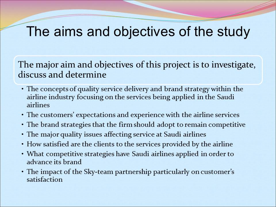 The aims and objectives of the study