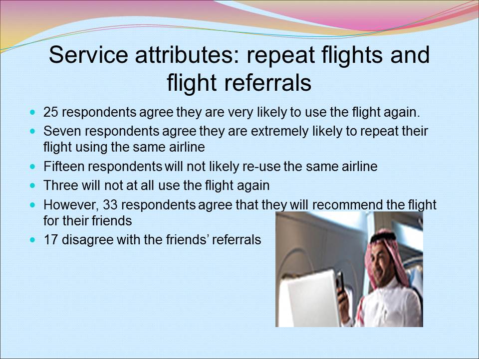 Service attributes: repeat flights and flight referrals