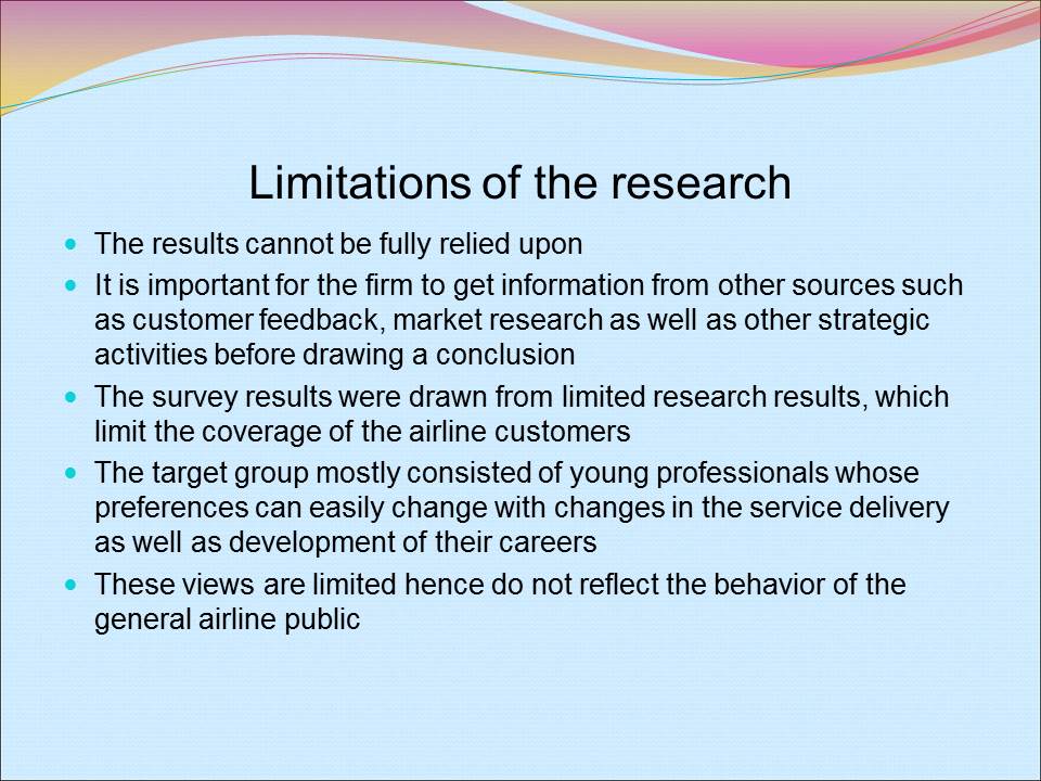 Limitations of the research
