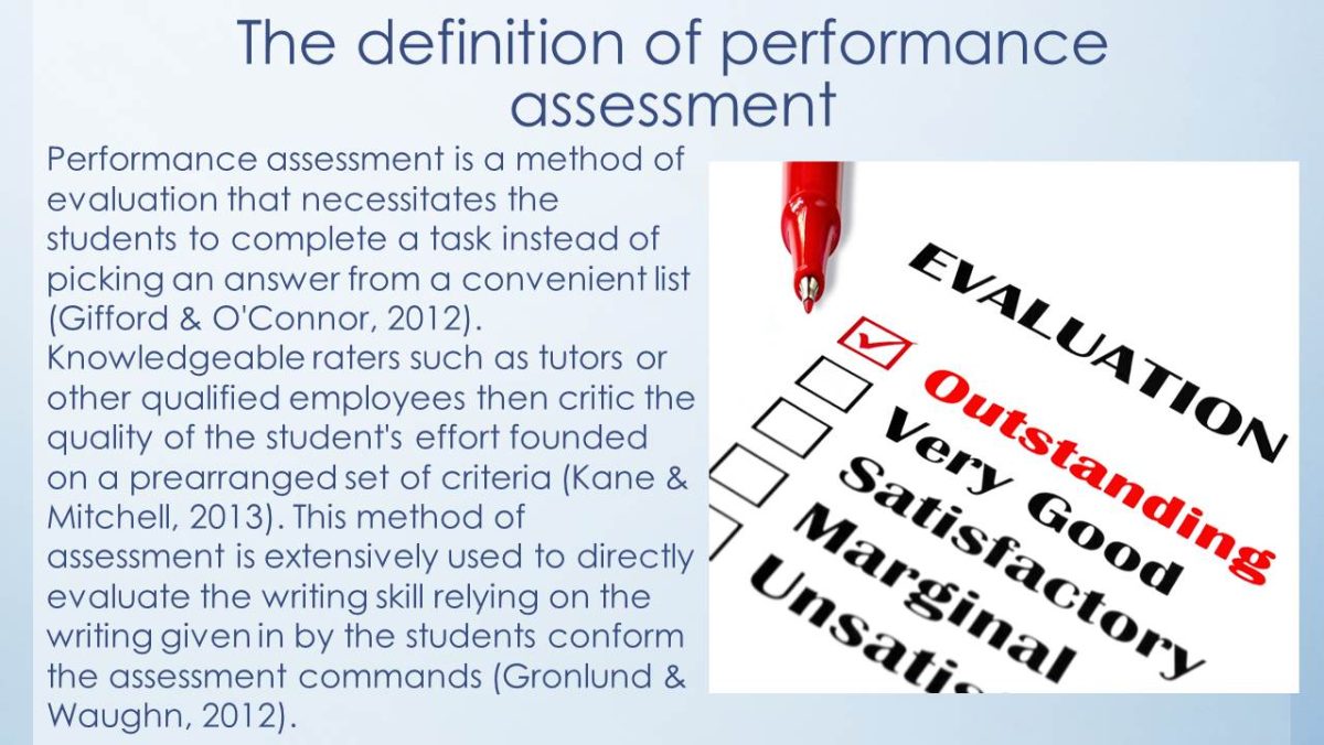 The definition of performance assessment