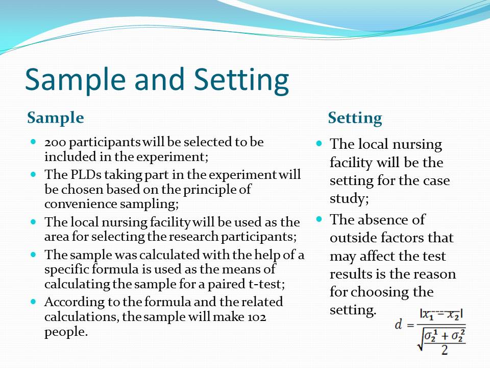 Sample and Setting