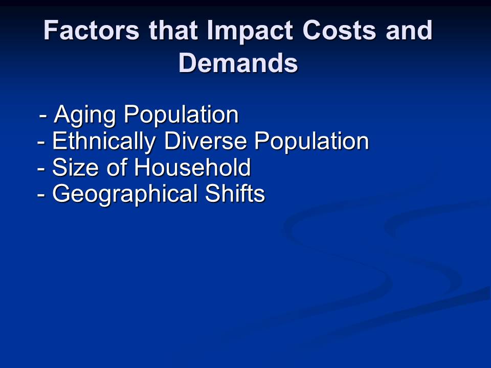 Factors that Impact Costs and Demands