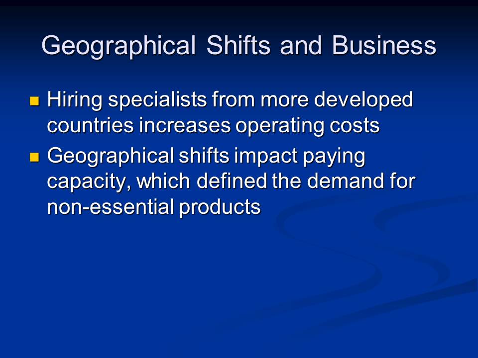 Geographical Shifts and Business