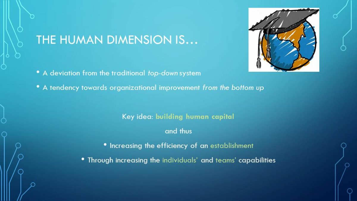 The human dimension is…