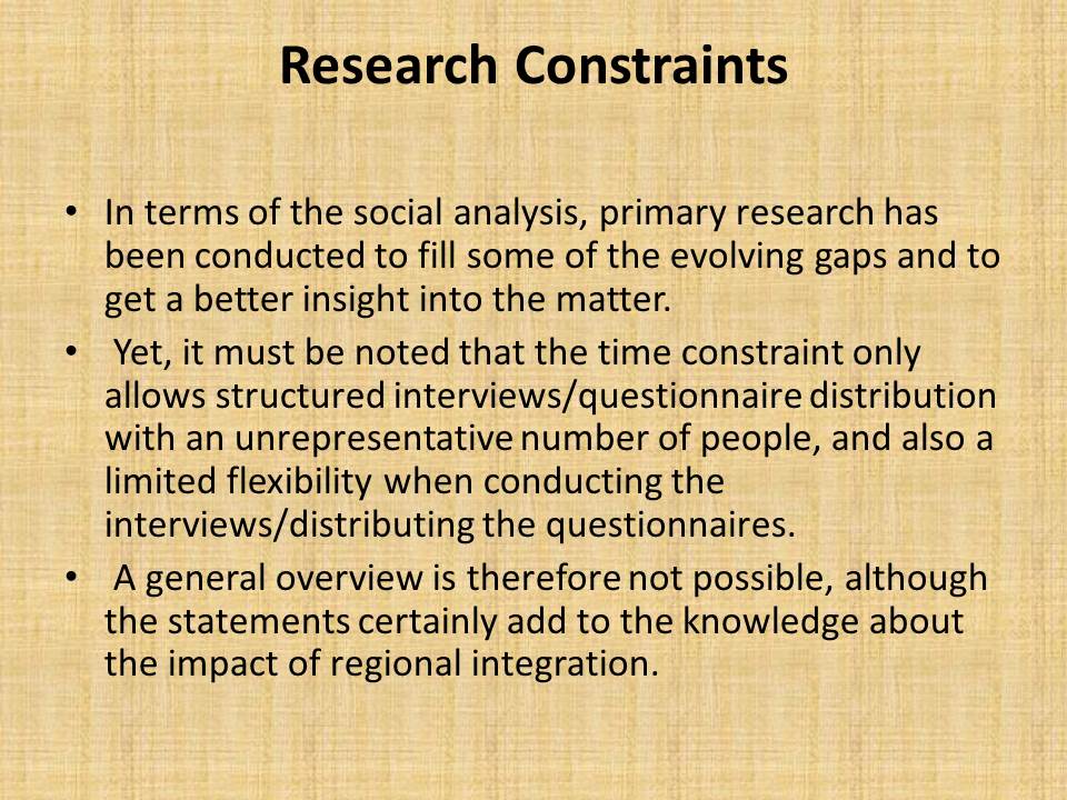 Research Constraints
