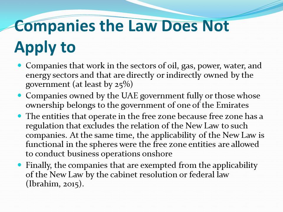 Companies the Law Does Not Apply to