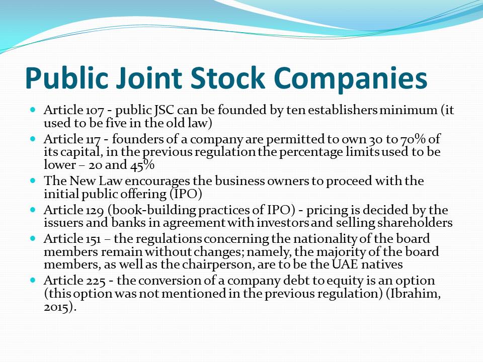 Public Joint Stock Companies