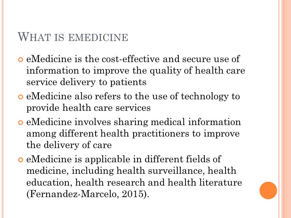 What is emedicine