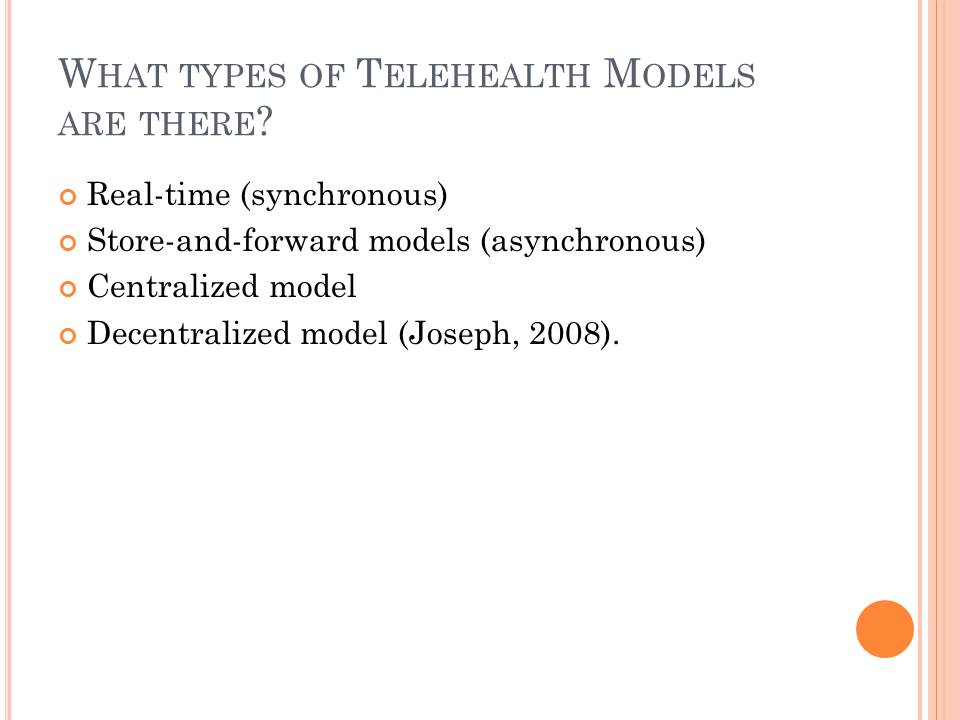 What types of Telehealth Models are there?