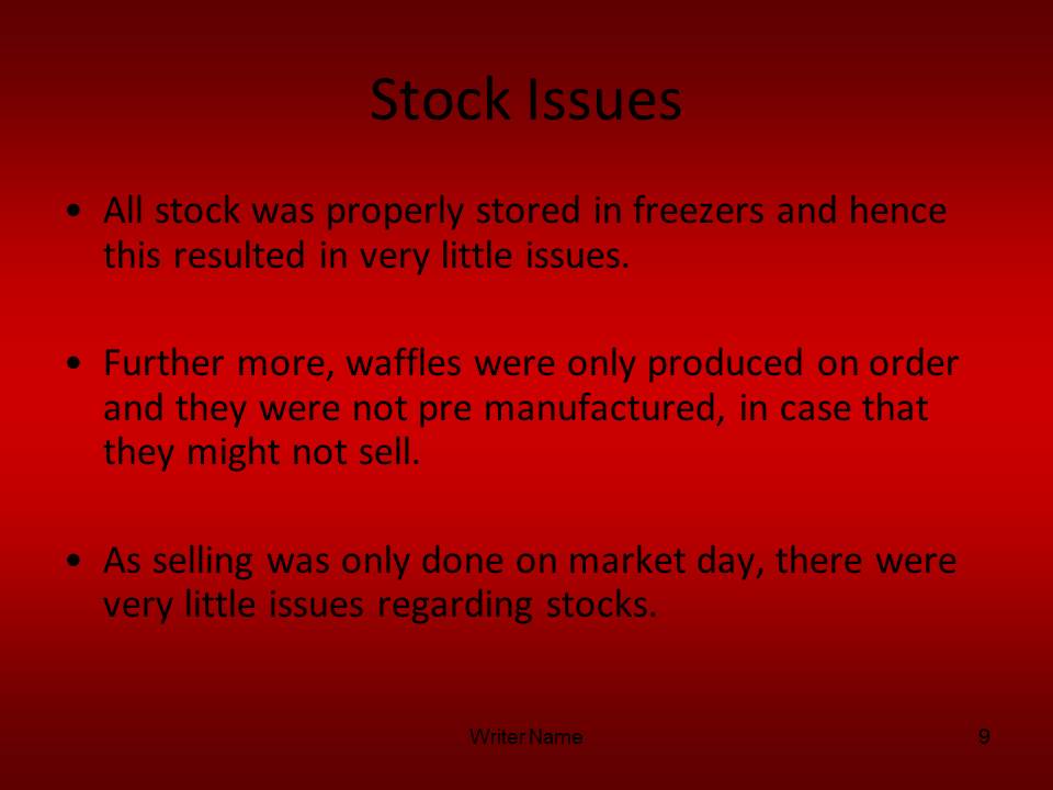 Stock Issues