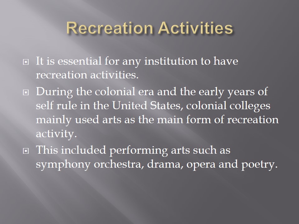 Recreation Activities