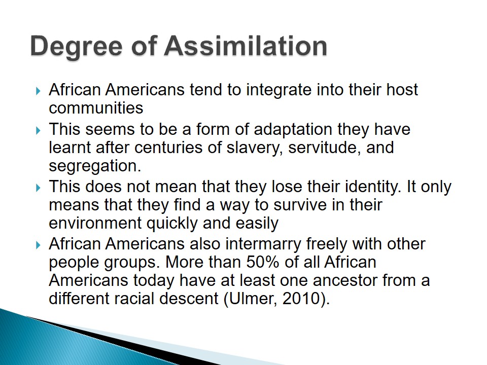 Degree of Assimilation