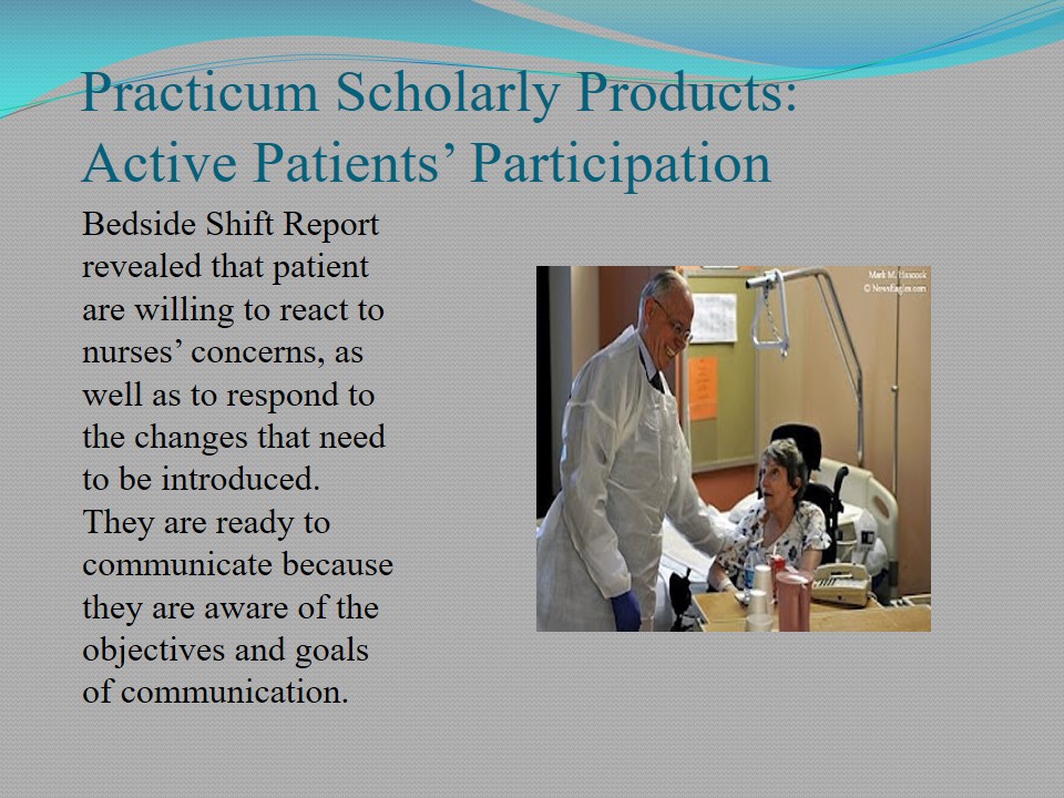 Practicum Scholarly Products: Active Patients’ Participation