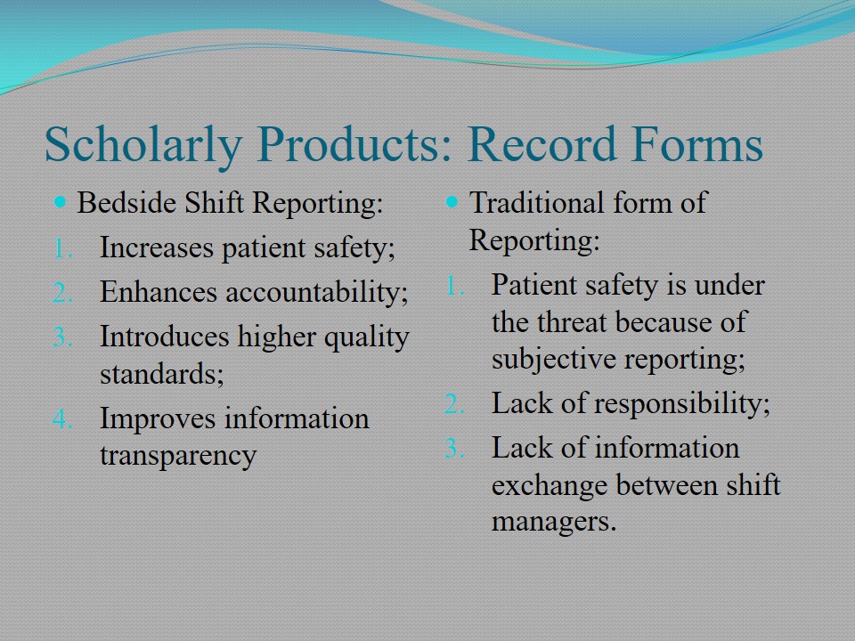 Scholarly Products: Record Forms